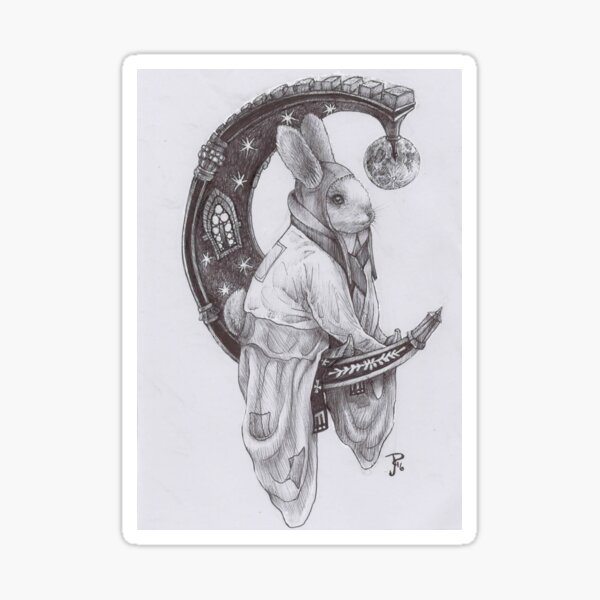 Moon Bunny Sticker