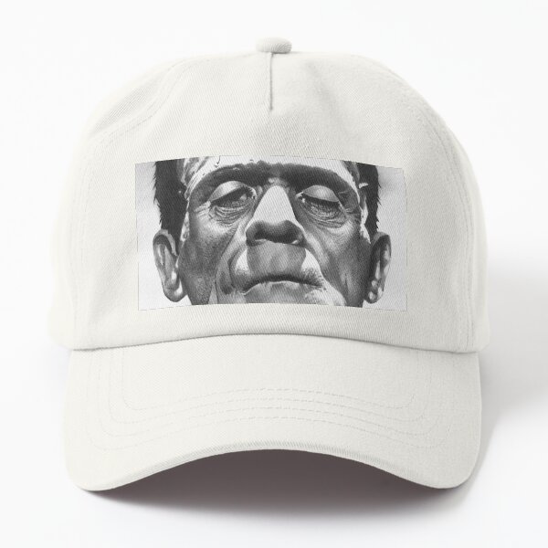 Frankenstein's Monster fan art inspired by Boris Karloff, based on my original hand-drawn graphite illustration Dad Hat