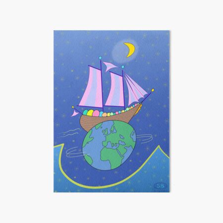 Sailing Across the World Art Board Print