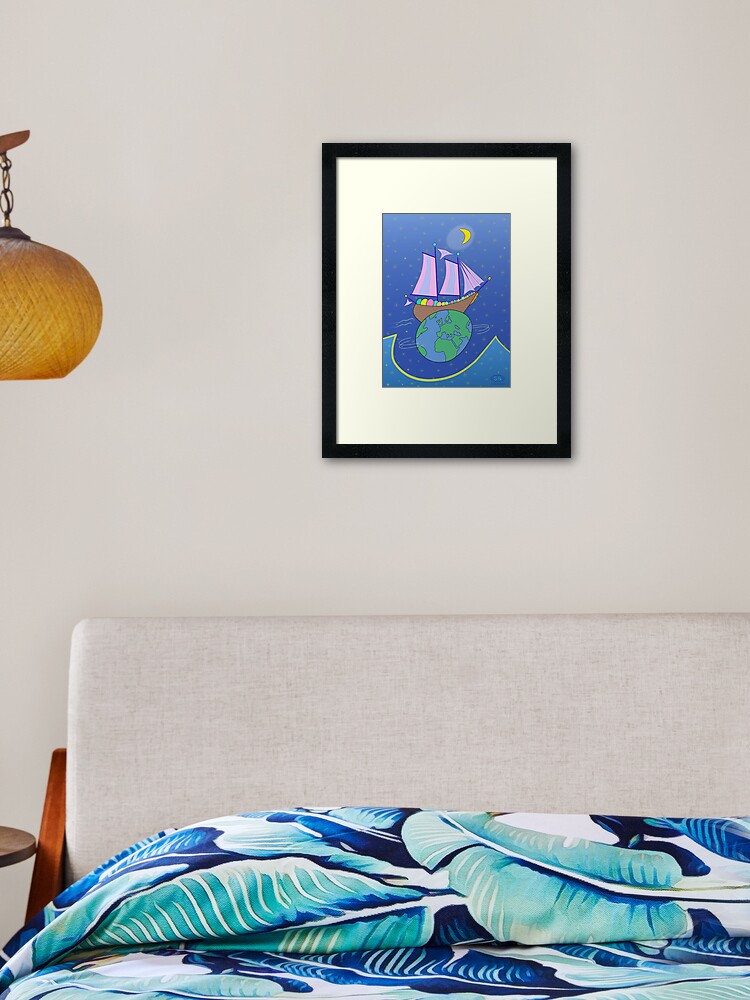 Thumbnail 2 of 7, Framed Art Print, Sailing Across the World designed and sold by SueGilbert.