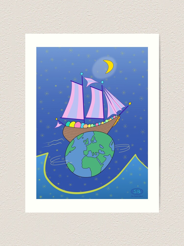Thumbnail 2 of 3, Art Print, Sailing Across the World designed and sold by SueGilbert.