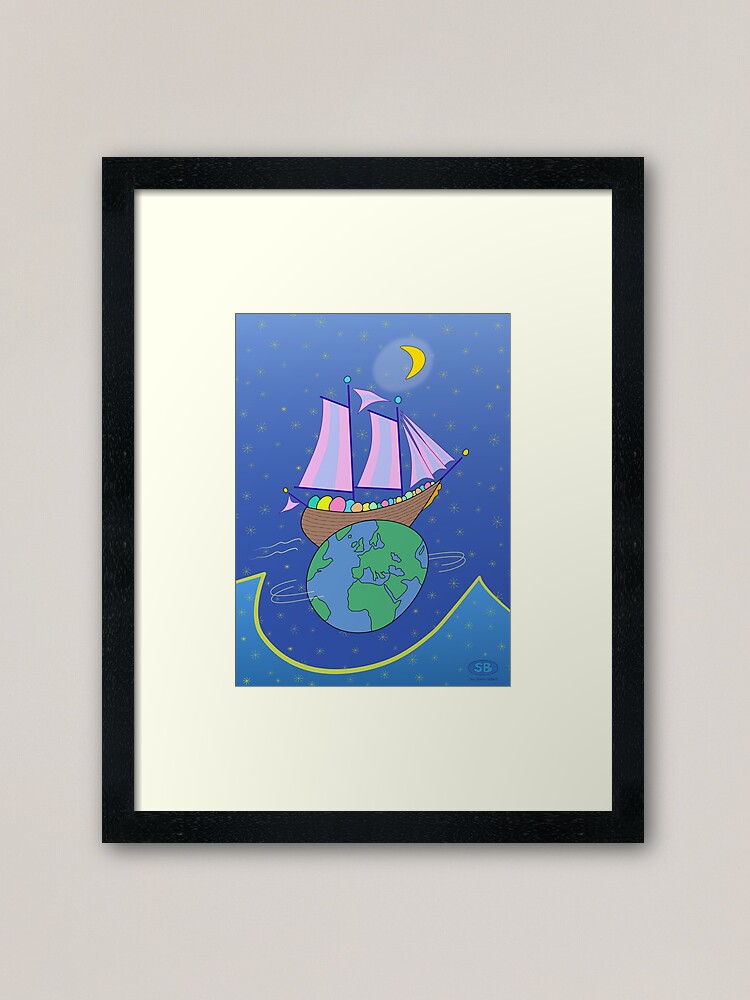 Thumbnail 1 of 7, Framed Art Print, Sailing Across the World designed and sold by SueGilbert.