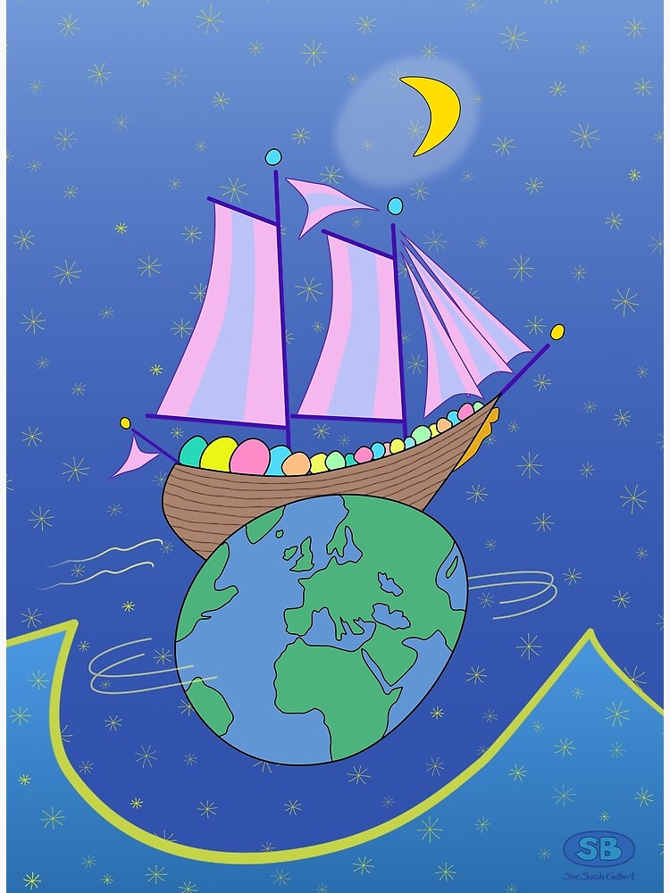 Thumbnail 3 of 3, Art Print, Sailing Across the World designed and sold by SueGilbert.