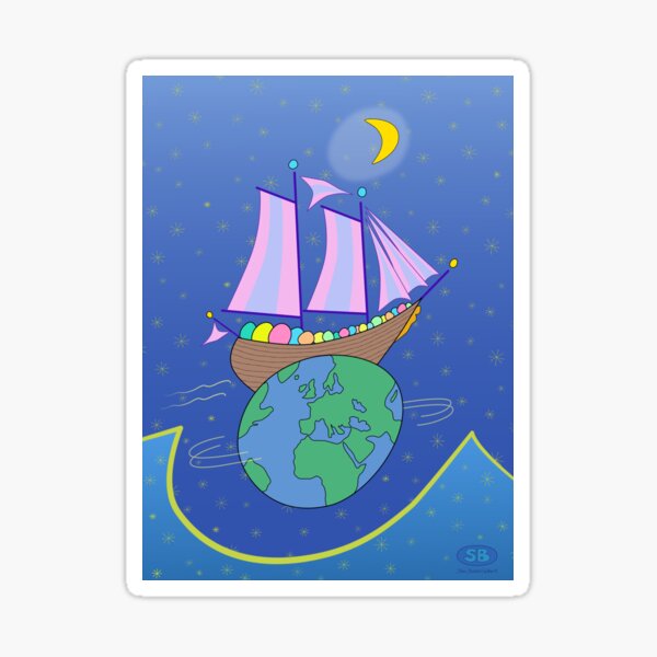 Sailing Across the World Sticker