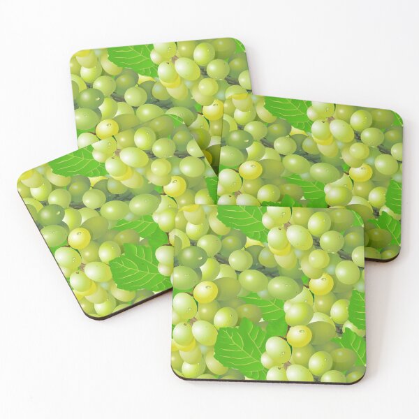 Item preview, Grape Cluster pattern Green Grapes on a Sprig with Leaves designed and sold by Phantasmal-2-do.