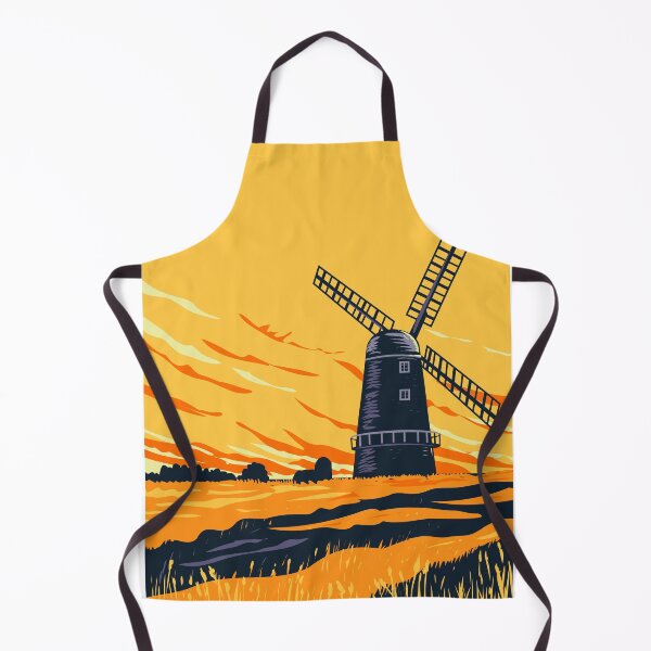Item preview, Drainage Windmill in Norwich in the Norfolk Broads Within the Broads National Park England UK Art Deco WPA Poster Art designed and sold by patrimonio.