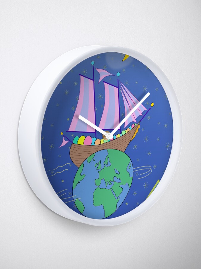Thumbnail 1 of 4, Clock, Sailing Across the World designed and sold by SueGilbert.