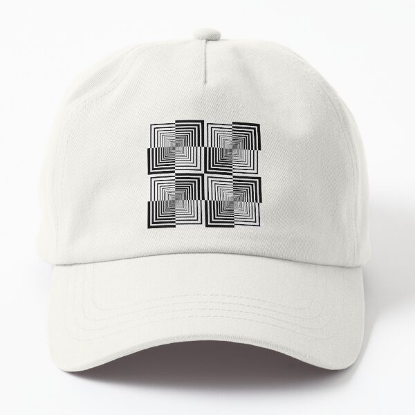 Squares, Op art, short for optical art, is a style of visual art that uses optical illusions Dad Hat