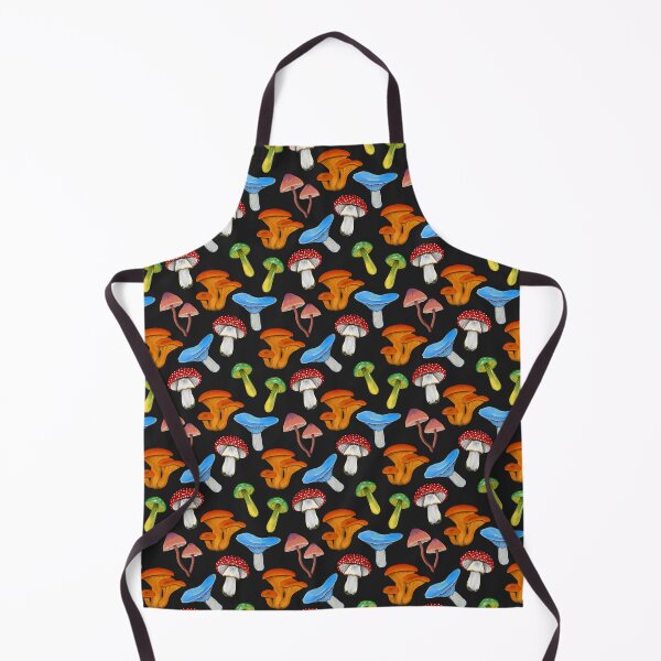 Item preview, Colorful Mushroom Pattern Cottagecore Aesthetic - Black designed and sold by Kraina.