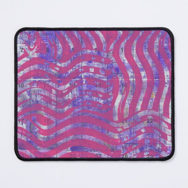 Item preview, Pink Waves on Calendar Page, Gelli Print, Abstract Art designed and sold by ReinyBrain.