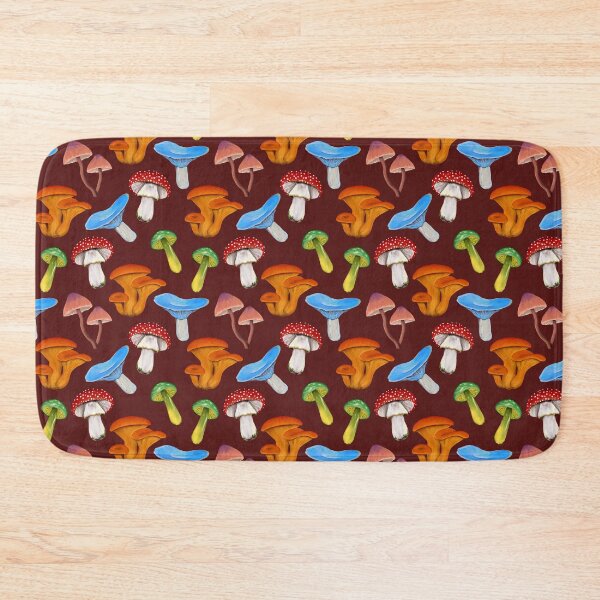 Item preview, Colorful Mushroom Pattern Cottagecore Aesthetic - Burgundy designed and sold by Kraina.
