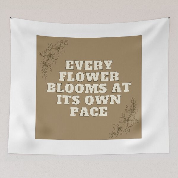 Item preview, Brown Blooming Flowers Quote designed and sold by anonaesthetic.