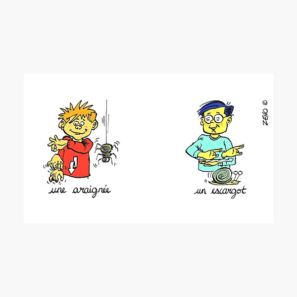 Item preview, araignée escargot  langue de signes designed and sold by zeno-cartoonist.