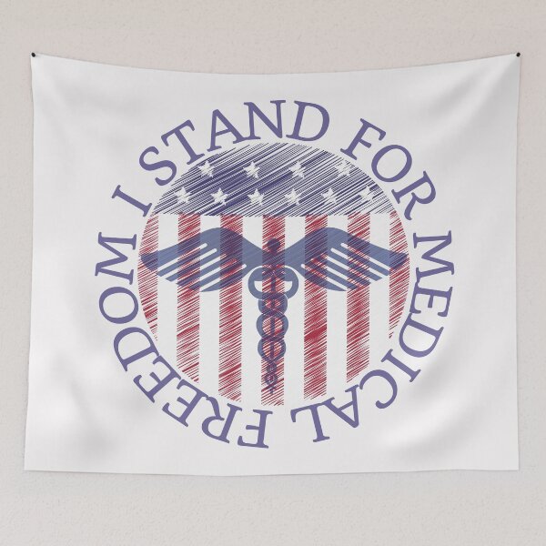 Item preview, I stand for medical freedom, American flag design designed and sold by Auntieck.