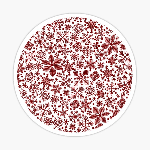 CHRISTMAS SNOWFLAKES, red snowflakes Sticker