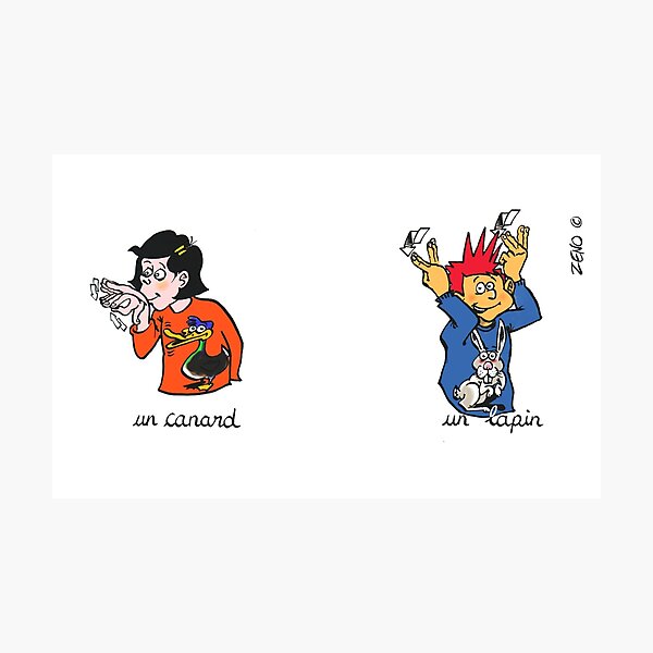 Item preview, canard lapin langue des signes designed and sold by zeno-cartoonist.