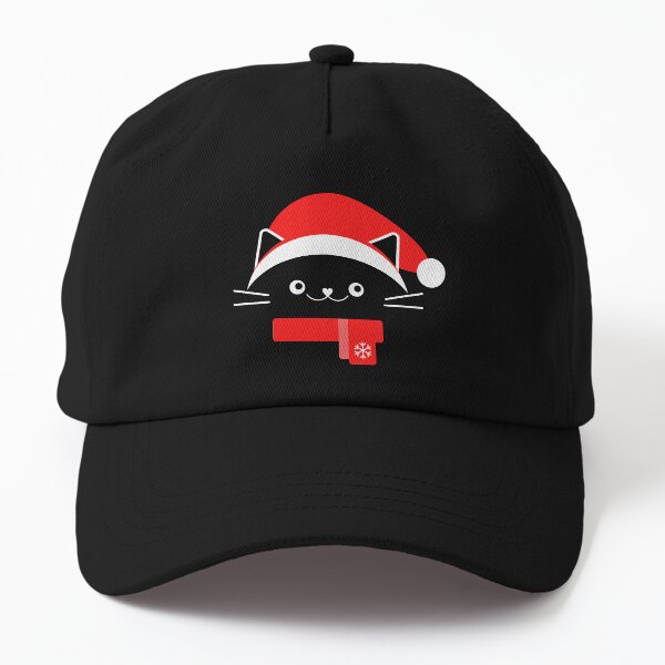 Cat with Christmas Hat - Merry Christmas - Santas Hat - Cat Lover Dad Hat