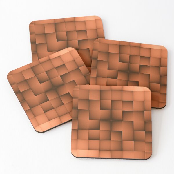 Item preview, Autumn orange tiles abstract designed and sold by walstraasart.