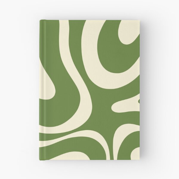 Item preview, Modern Liquid Swirl Abstract Pattern Square in Retro Christmas Green and Cream designed and sold by kierkegaard.