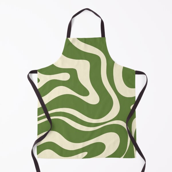 Item preview, Modern Liquid Swirl Abstract Pattern Square in Retro Christmas Green and Cream designed and sold by kierkegaard.