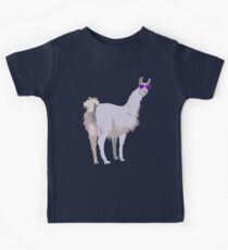 Cool Llama In Sunglasses Kids Tee