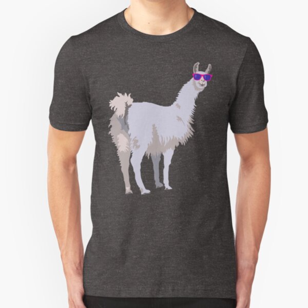 Cool Llama In Sunglasses Slim Fit T-Shirt