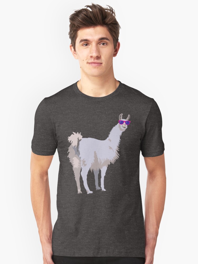 Alternate view of Cool Llama In Sunglasses Slim Fit T-Shirt