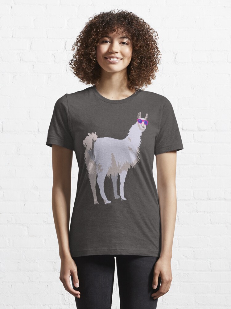 Essential T-Shirt, Cool Llama In Sunglasses designed and sold by theartofvikki