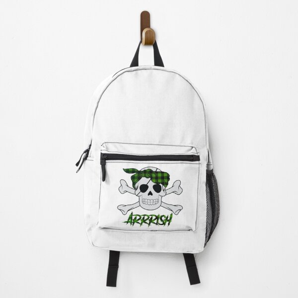 Item preview, St Patrick Day Arrrish Irish Pirate Fans Green Buffalo Plaid Pattern Sugar Skull Ireland Funn designed and sold by ZenaParisian.