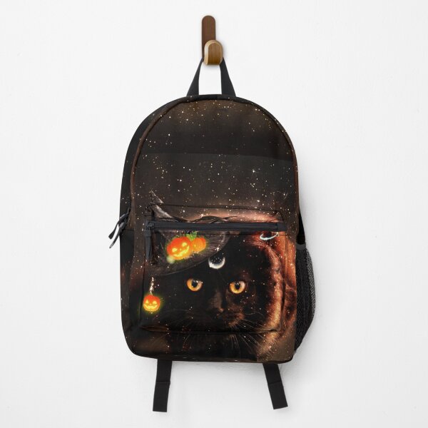 Item preview, Black Cat Witch and Jack O Lantern Orange Neon Halloween Pumpkin designed and sold by Jolly-Yosei.