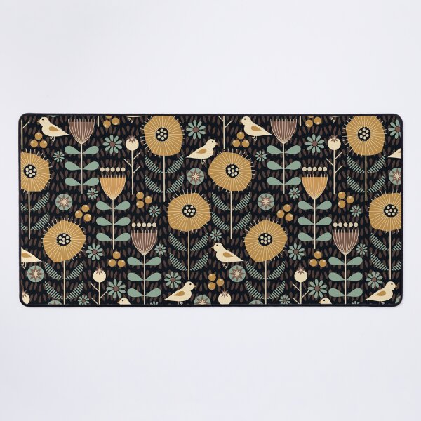 Calm Scandi Meadow Gold Desk Mat