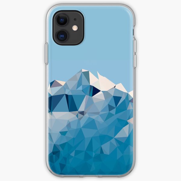 Montaña geométrica baja polivinílica Funda blanda para iPhone