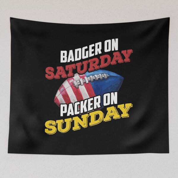 Item preview, Badger Saturday Packer Sunday Funny Football designed and sold by Dressed For  Duty.