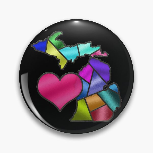 Item preview, Love Michigan | Stained Glass Style | Cherie's Art(c)2021 designed and sold by CheriesArt.
