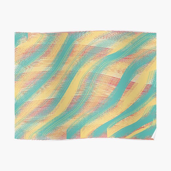 Green and yellow Rake design Poster
