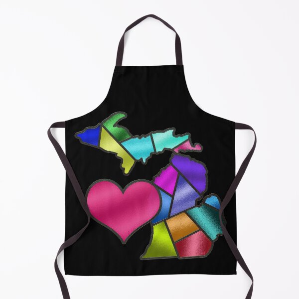 Item preview, Love Michigan | Stained Glass Style | Cherie's Art(c)2021 designed and sold by CheriesArt.