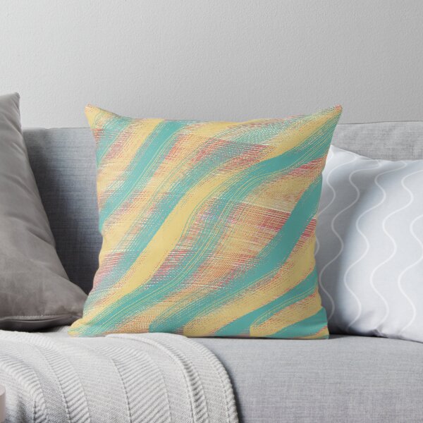 Green and yellow Rake design Throw Pillow