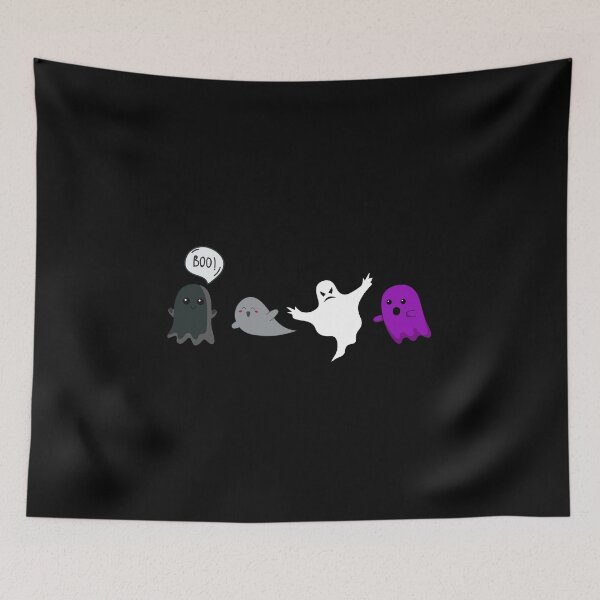 Item preview, Cute Halloween Ace Ghosts. Asexual Pride designed and sold by Subtle Pride Shop.
