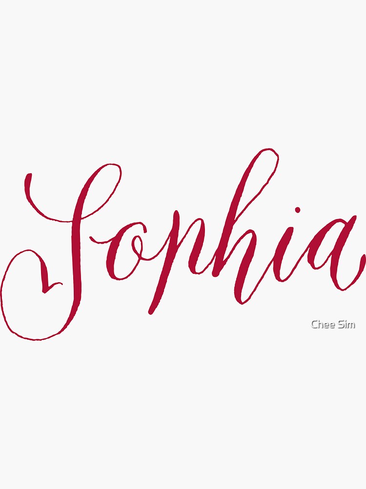 Sophia Modern Calligraphy Name Design Sticker For Sale By Cheesim