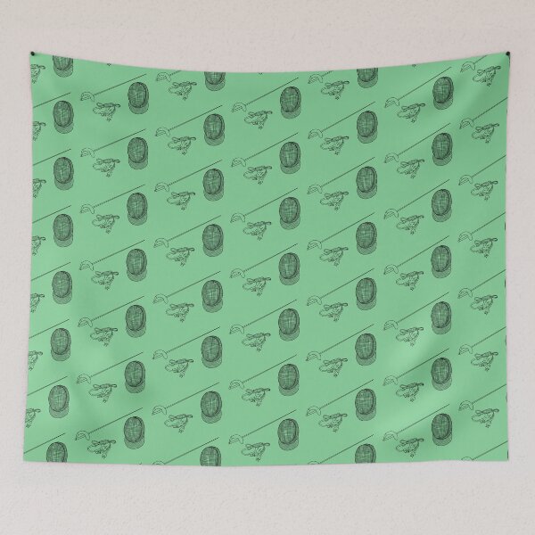 Item preview, Sabre Fencing Pattern Green designed and sold by Kat Iti.