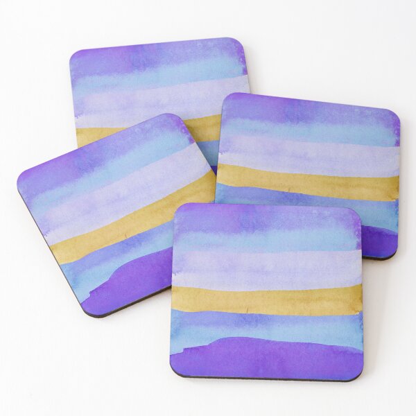 Item preview, Violet and yellow watercolor streaking designed and sold by romanideco.