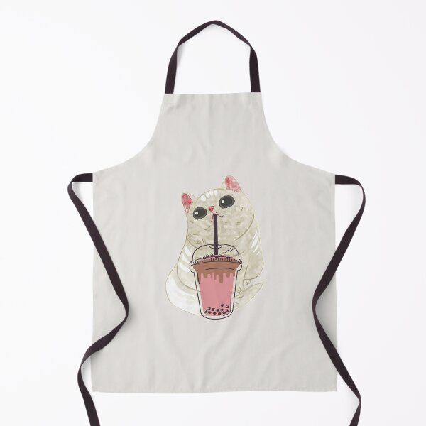 Item preview, Aesthetic cat drinking boba designed and sold by arndesign.