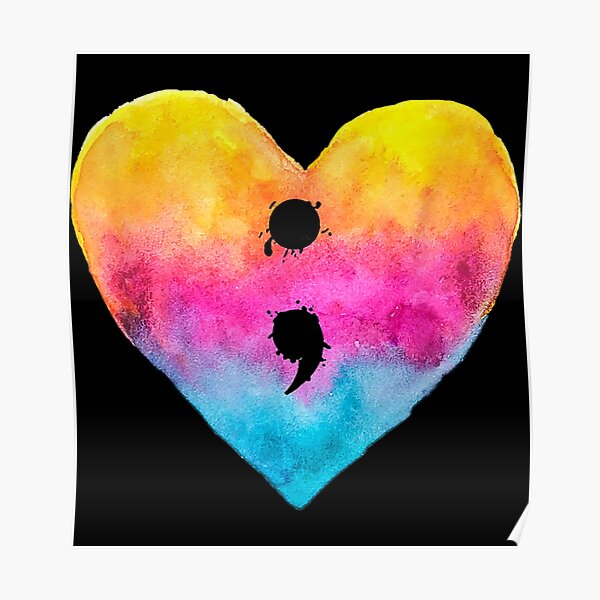 Heart Semicolon Project Mental Health Poster