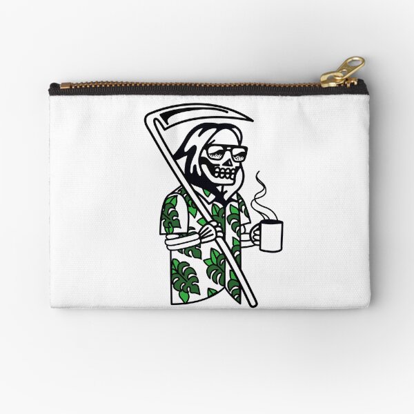 Hawaiian Skeleton Zipper Pouch