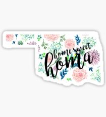 Home Sweet Homa Floral Oklahoma Sticker