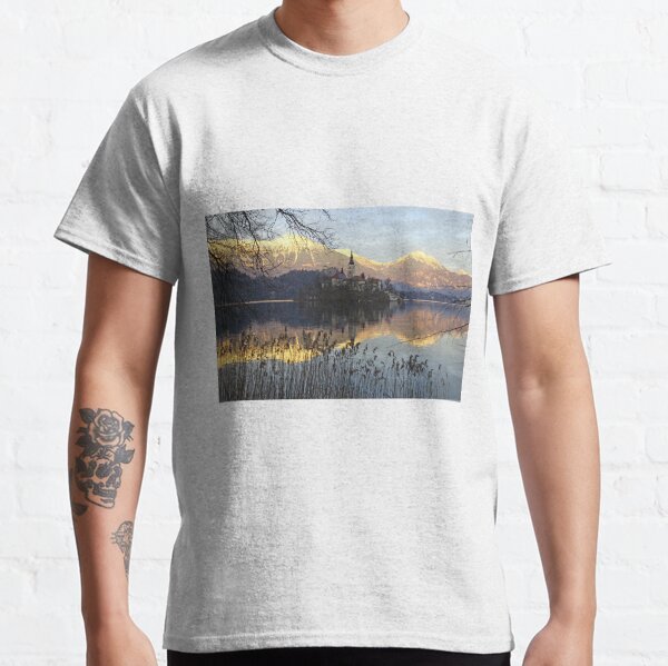 Church on island at Lake Bled Slovenia Classic T-Shirt