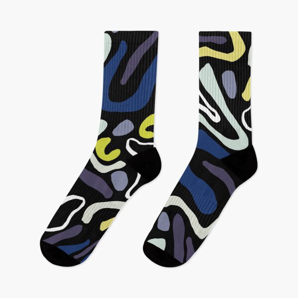 Item preview, Abstract blue and yellow amorphous shapes design designed and sold by romanideco.