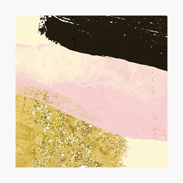 Artikelvorschau, Schwarz-Gold-Rosa-Abstrakter Pinselstrich entworfen und verkauft von LifeProApperal.
