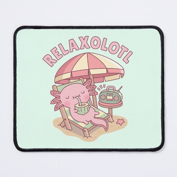 Item preview, Cute Axolotl Relax A Lot Funny Pun designed and sold by rustydoodle.