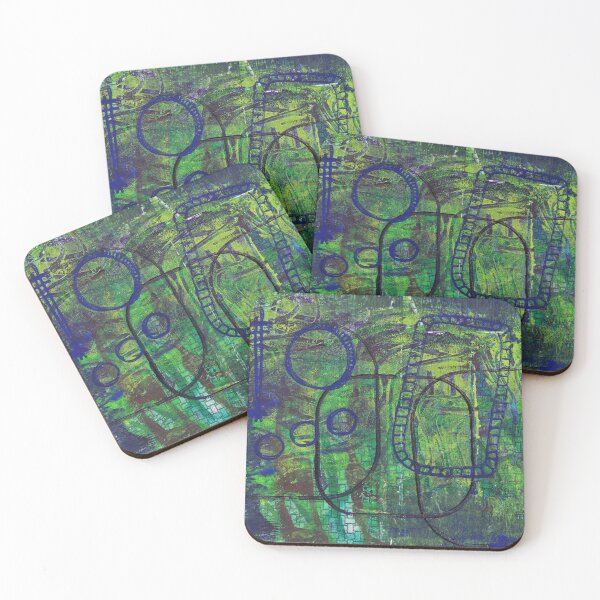 Item preview, Grungy Geometry & Shapes, Gelli Print, Abstract Art designed and sold by ReinyBrain.